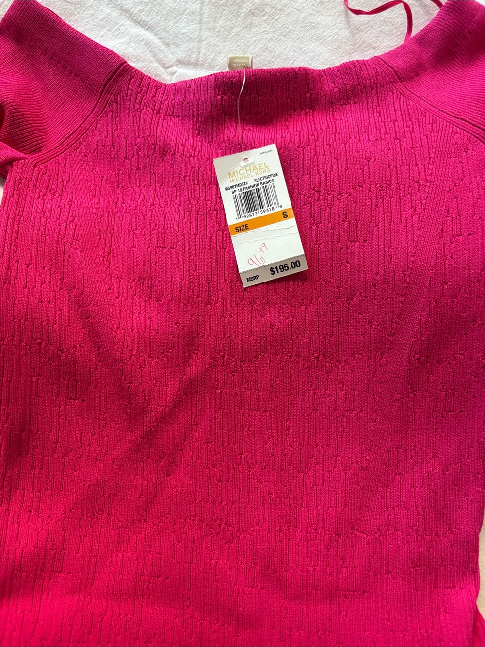 MICHAEL Michael Kors Fuchsia One-Shoulder Knit Dress